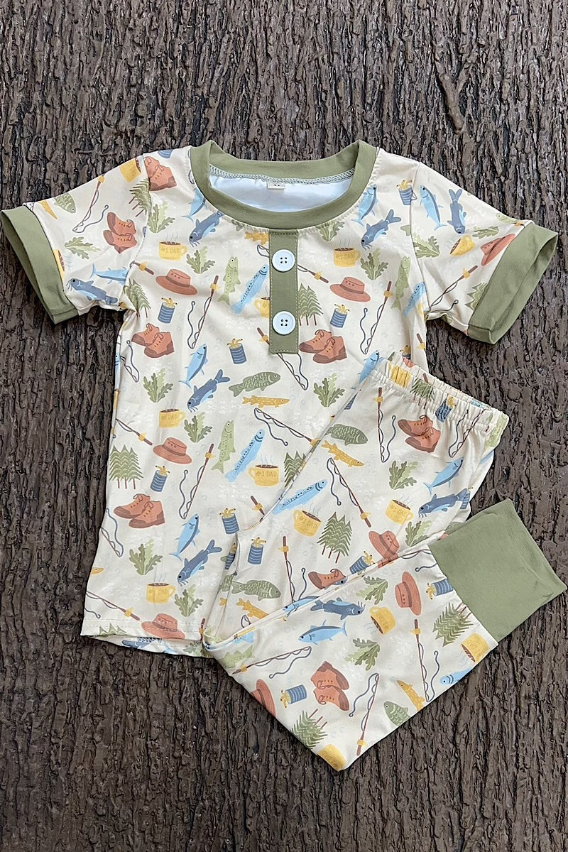 Fishing printed boys pajamas. BSPO0425-3A-