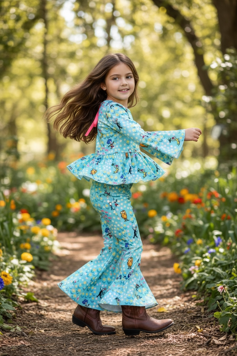 Dr.S character printed girls  2 piece set
