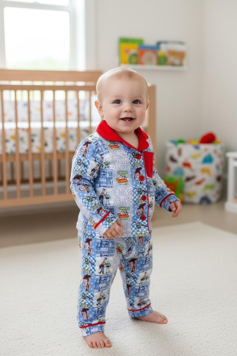 Character printed boys pajamas.