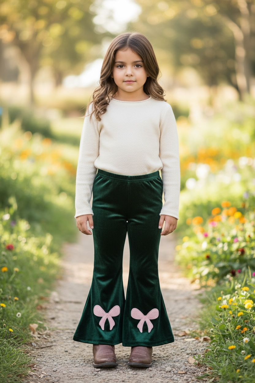 Green faux velvety pants. PNG50676