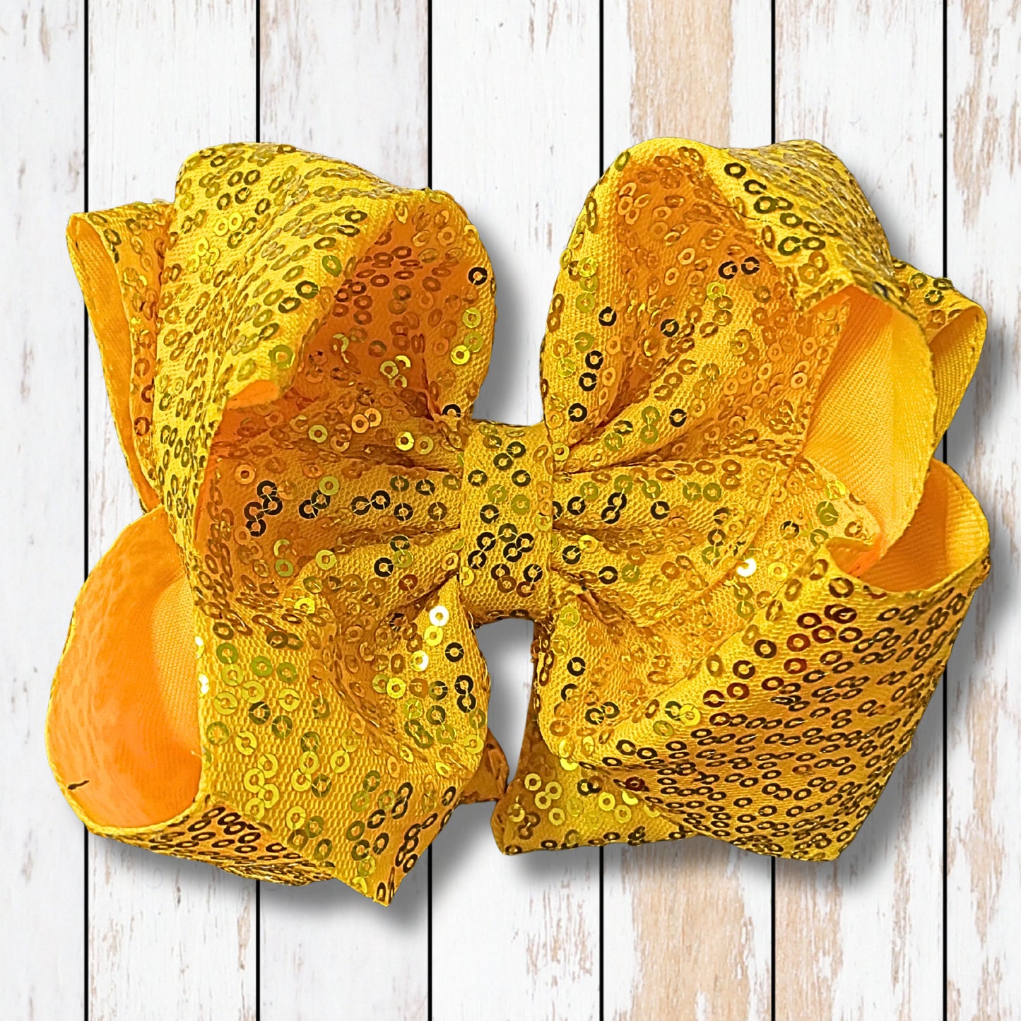 6.5" Double layer sequins hair bows.