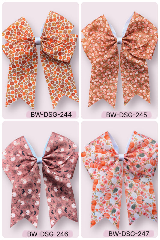 Cute fall floral and Ghost printed hair bows.