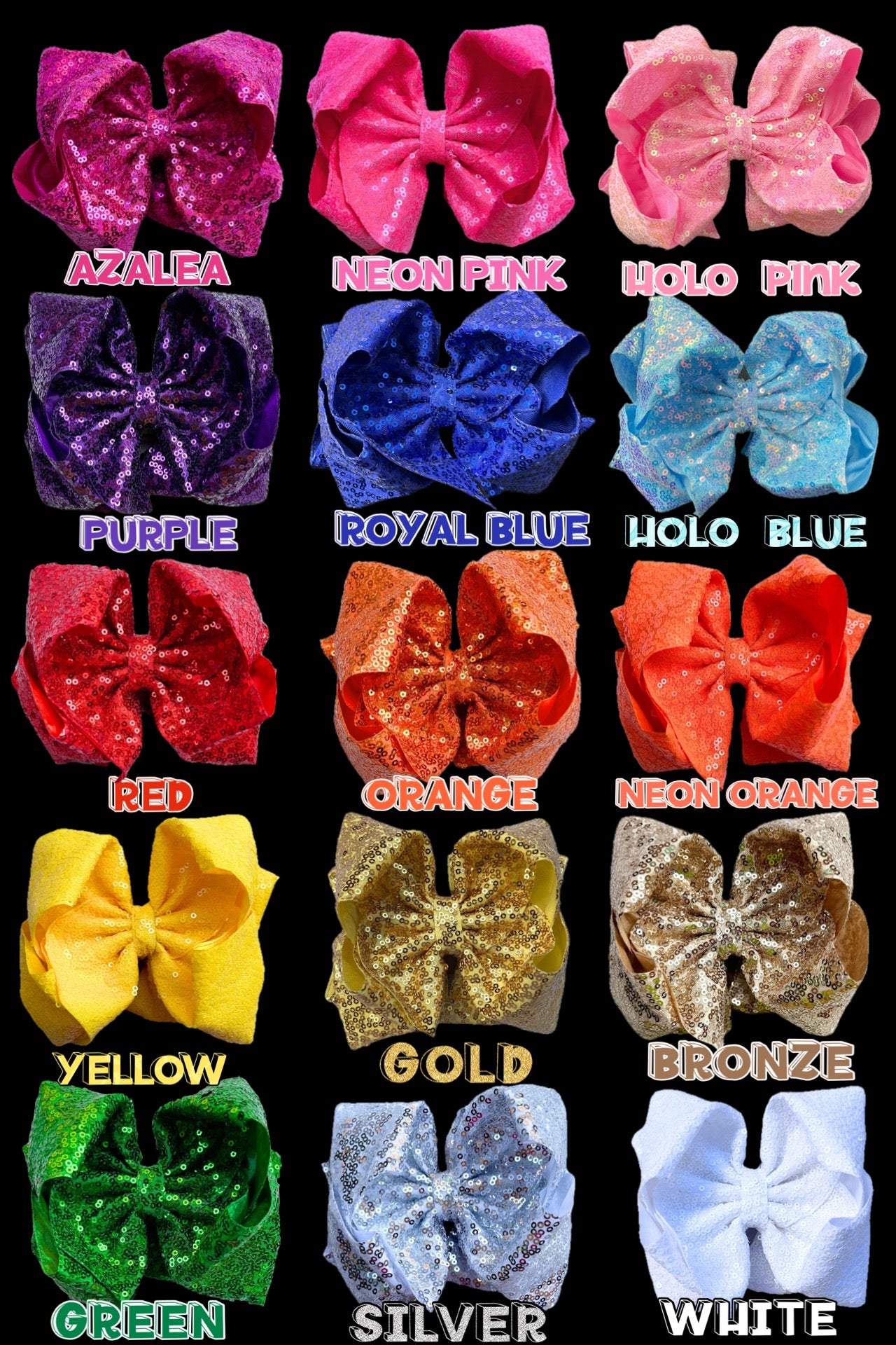 6.5" Double layer sequins hair bows.