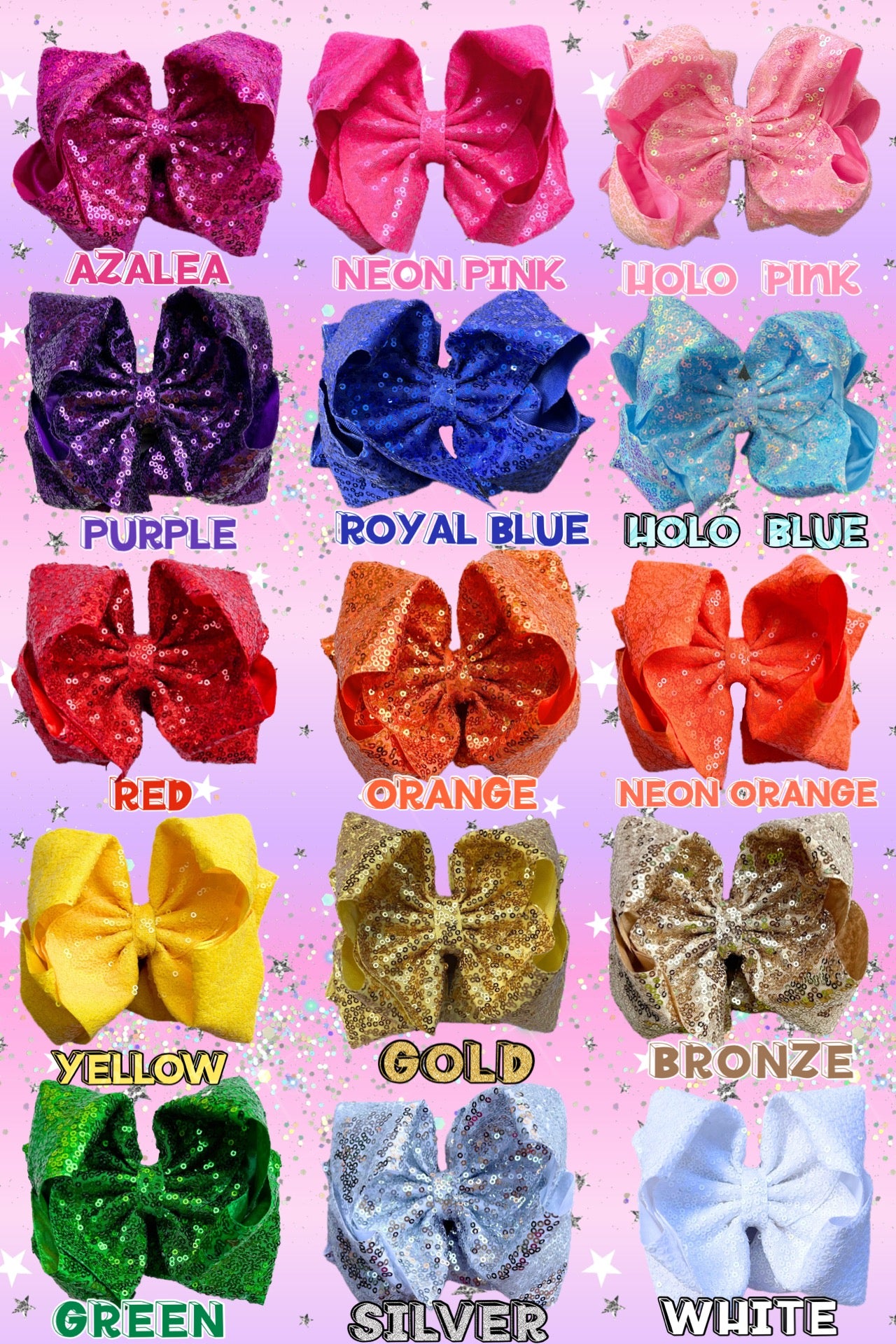 6.5" Double layer sequins hair bows.