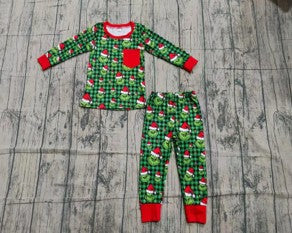 Unisex Christmas character printed pajamas set. BLP0423-3-S