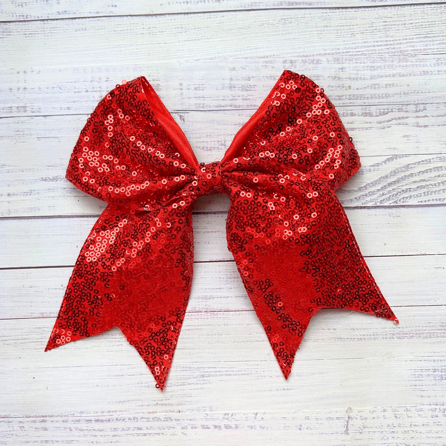 Sequins cheer hair bows w/alligator clip.