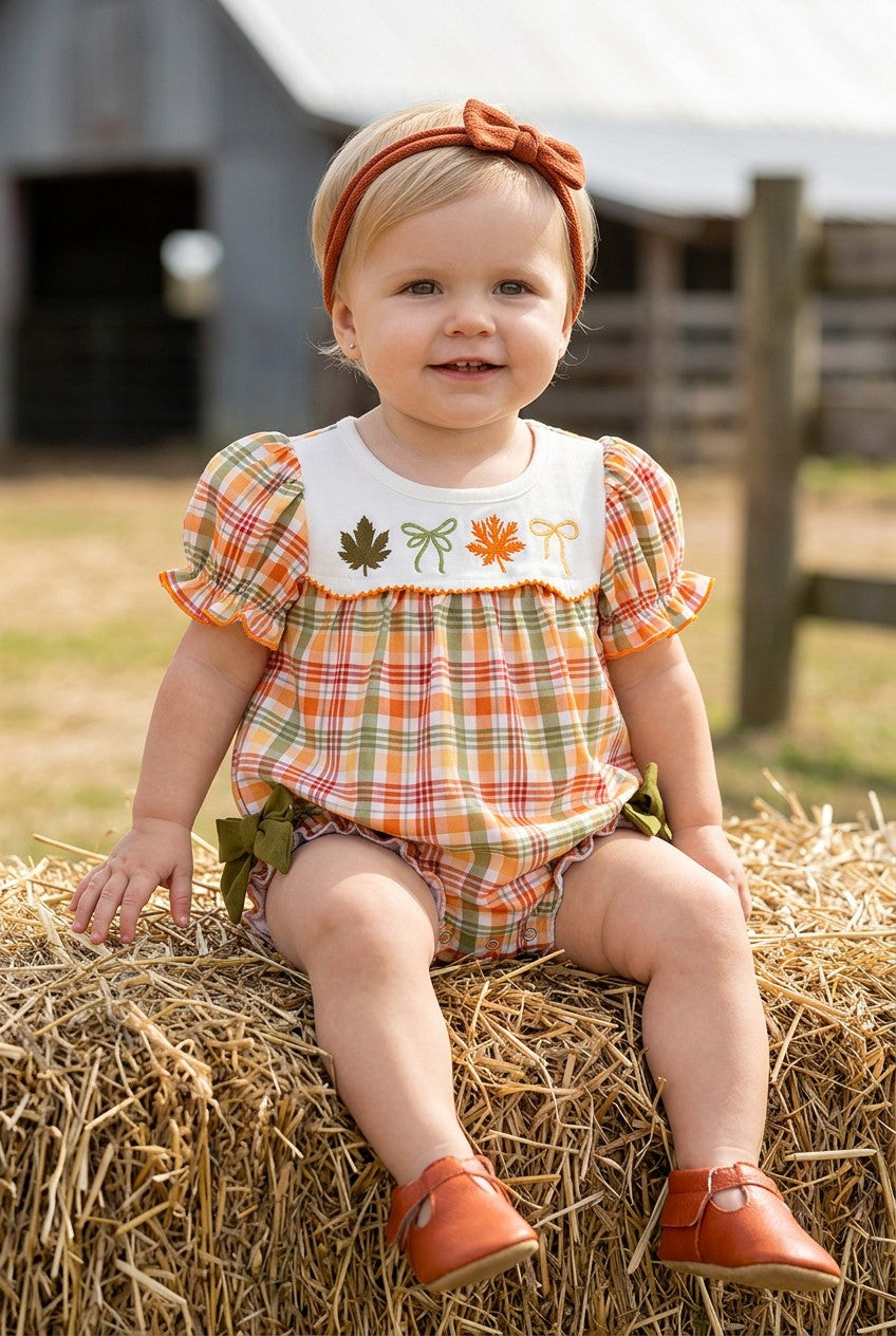 Cute autumn embroidered baby romper. RPG61919 SOL