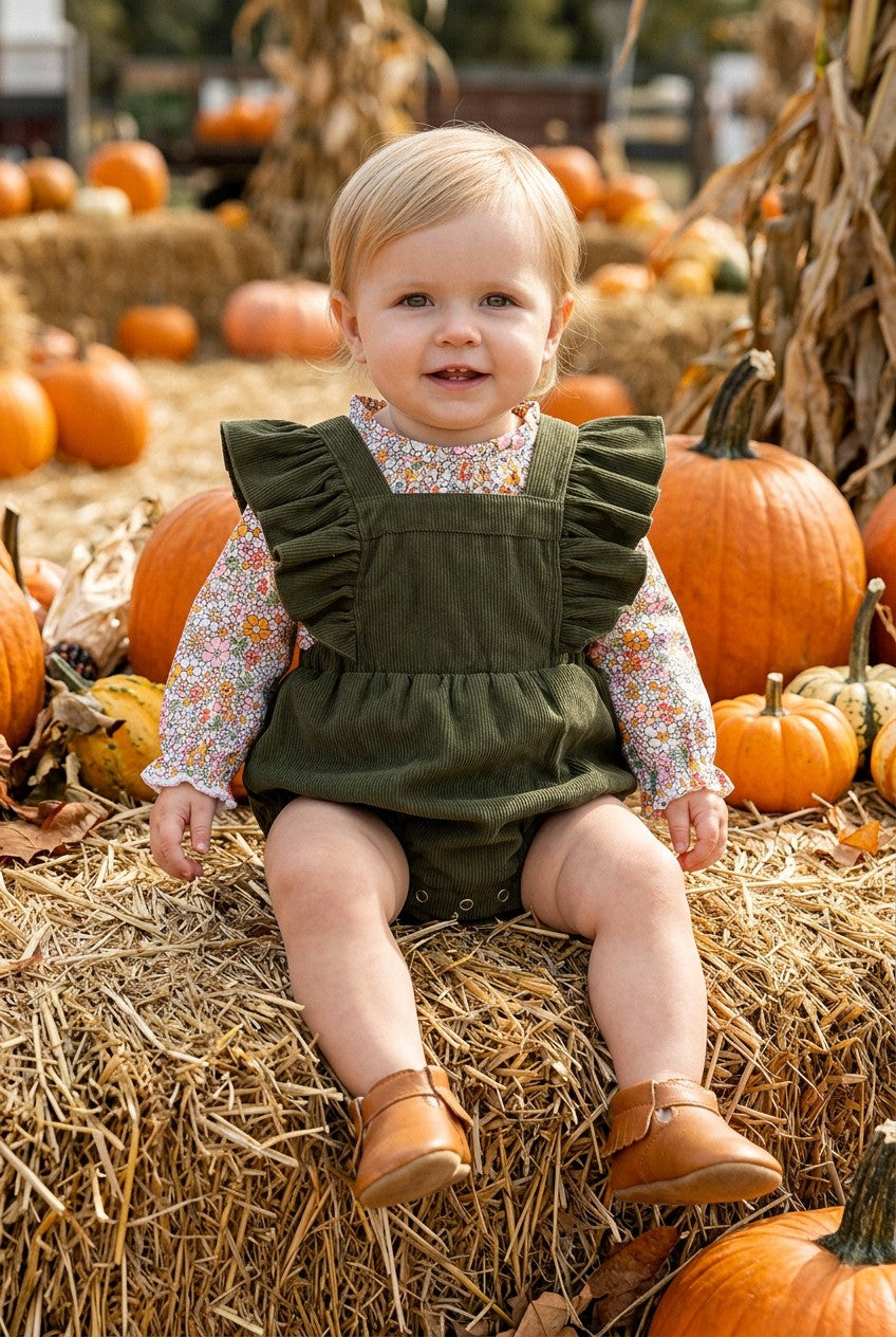 Long sleeve ditsy top and corduroy bodysuit.  RPG61920 SOL
