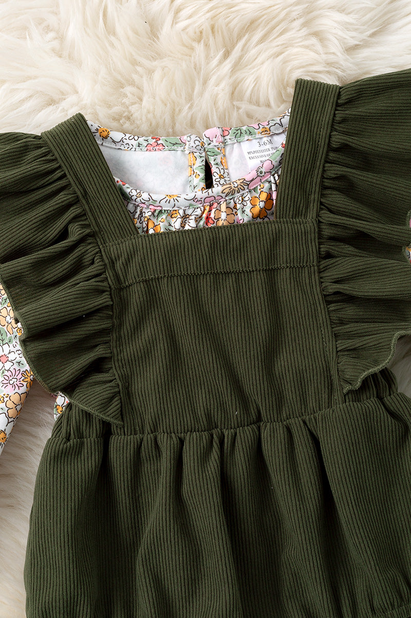Long sleeve ditsy top and corduroy bodysuit.  RPG61920 SOL