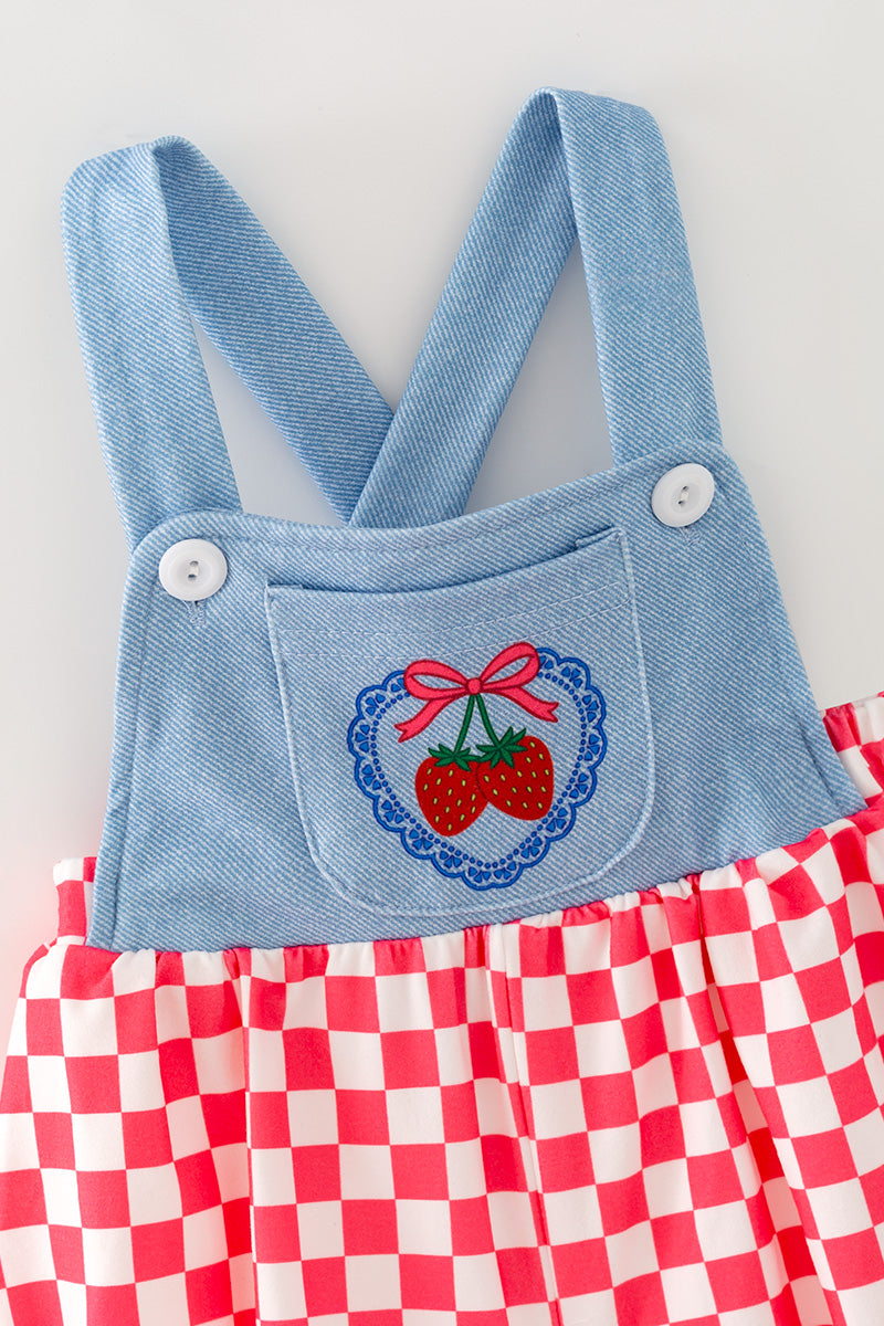 Strawberry printed bubble baby romper. RPG64273 -M-