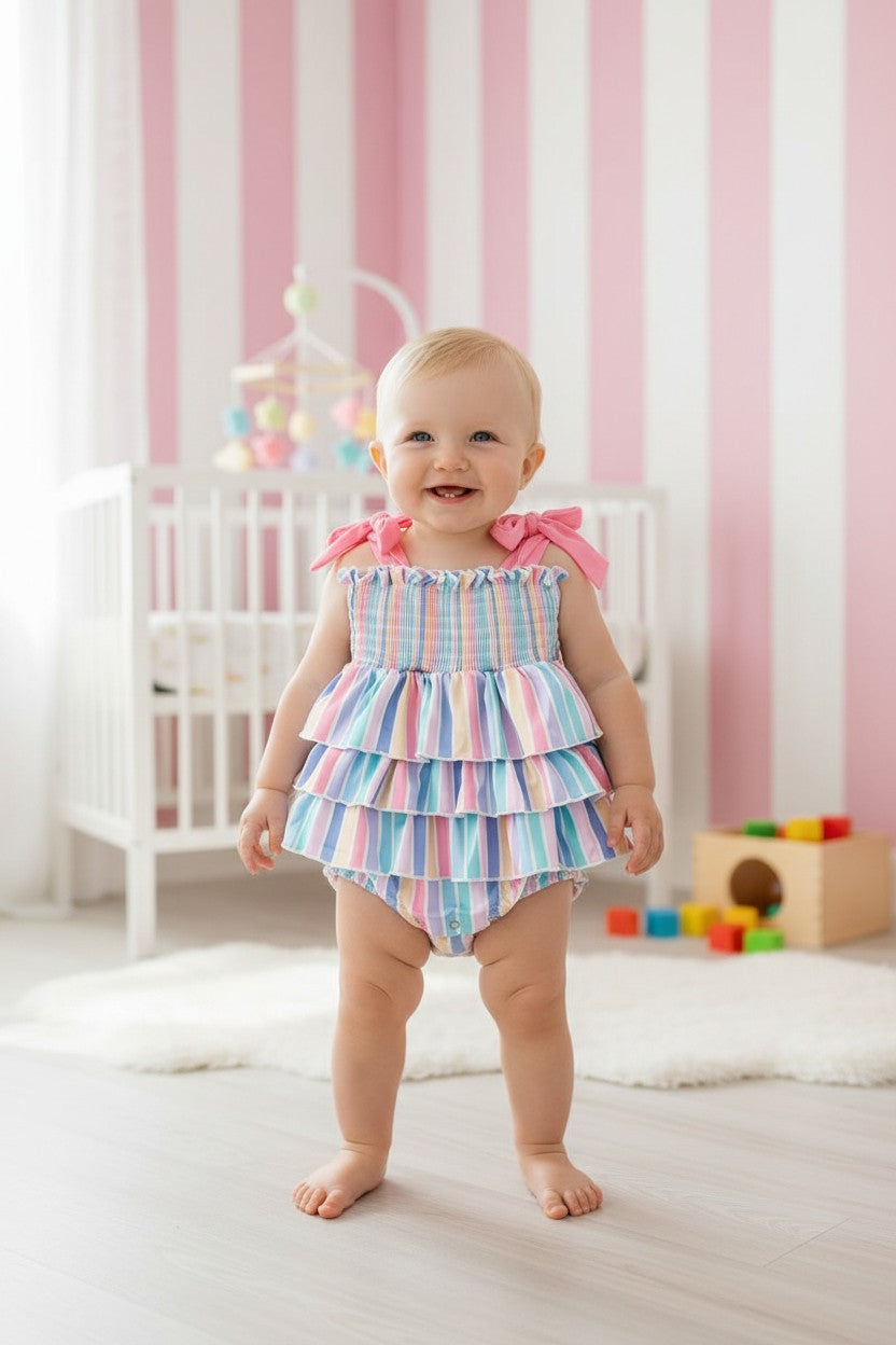 Pastel Stripe tiered bodysuit. RPG64275 -S-
