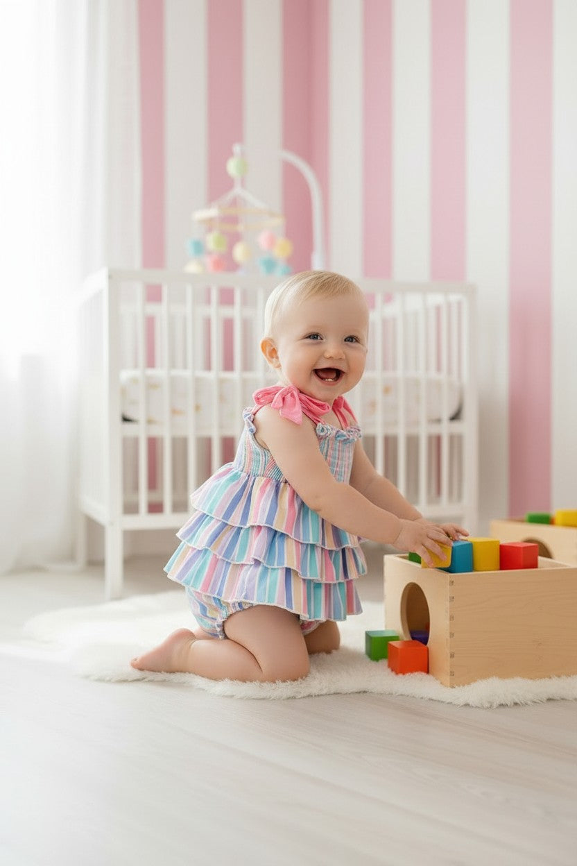 Pastel Stripe tiered bodysuit. RPG64275 -S-