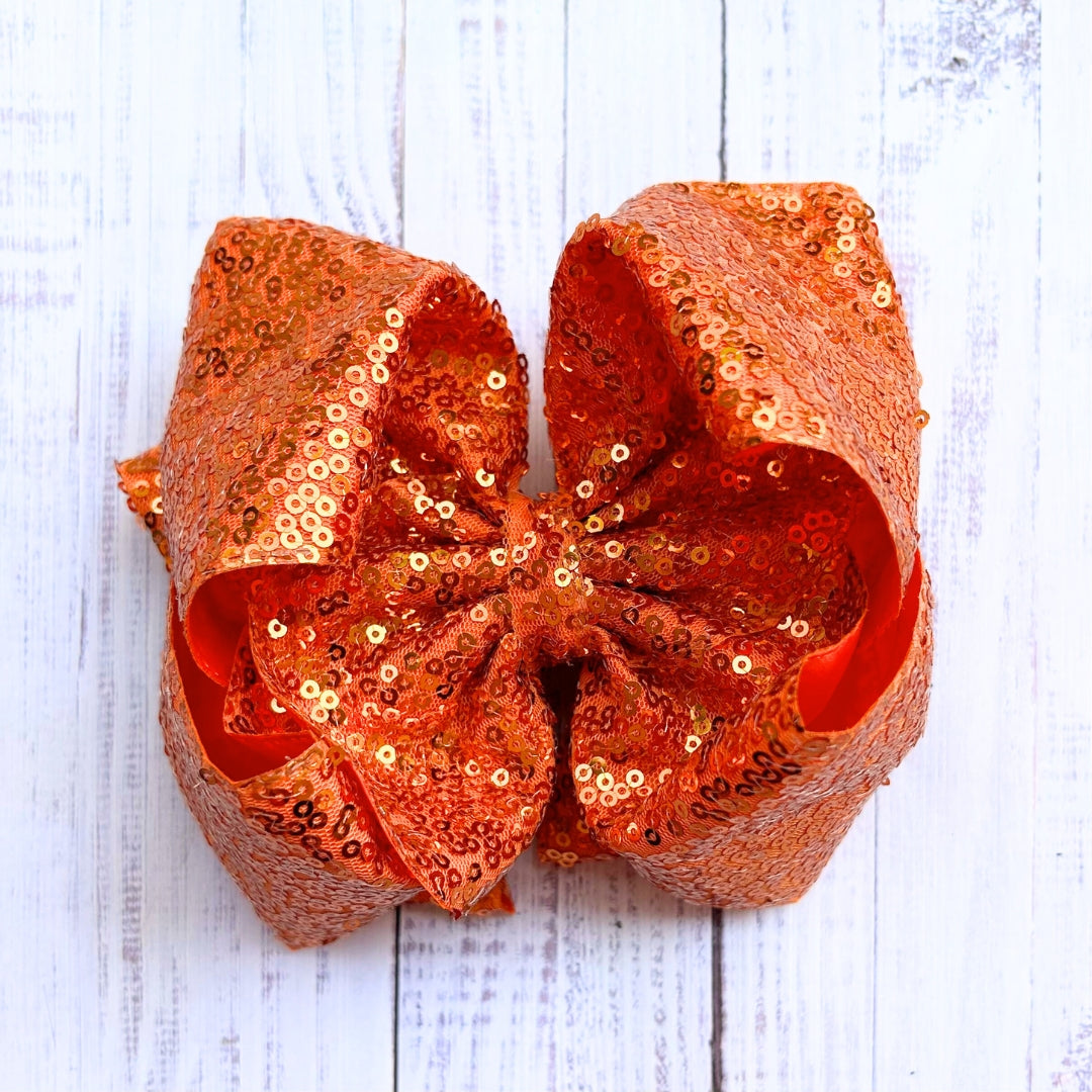 6.5" Double layer sequins hair bows.