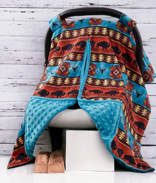 BUFFALO & AZTEC PRINTED CAR SEAT COVER. ZYTB25153005