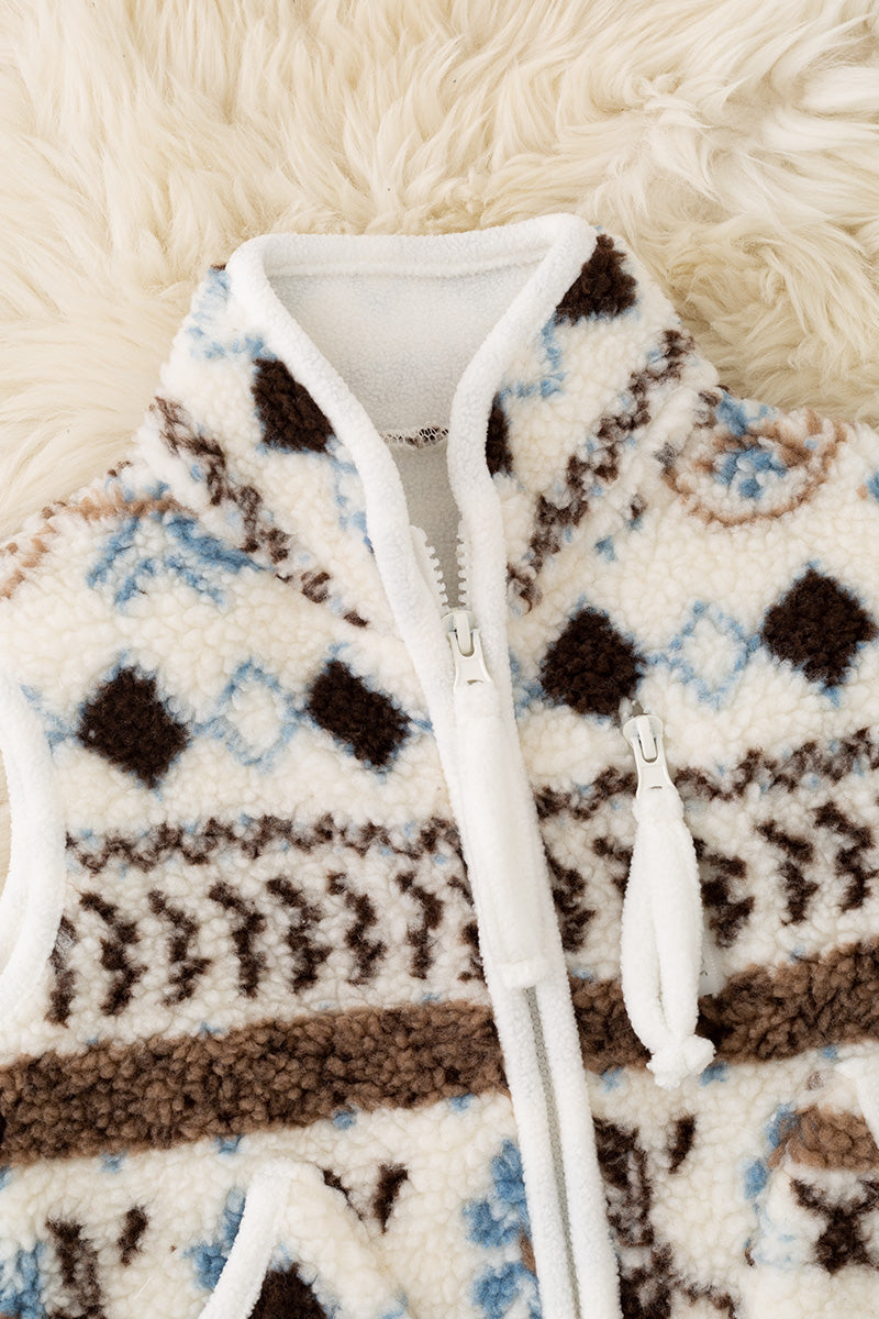 White multi-printed vest. TPG60365 -A-