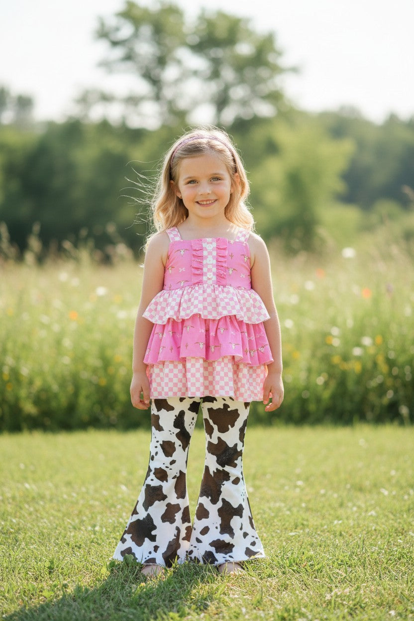 Checker & bull skull printed tunic. TPG60472 -A-