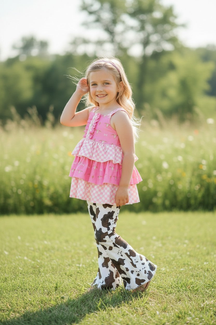 Checker & bull skull printed tunic. TPG60472 -A-