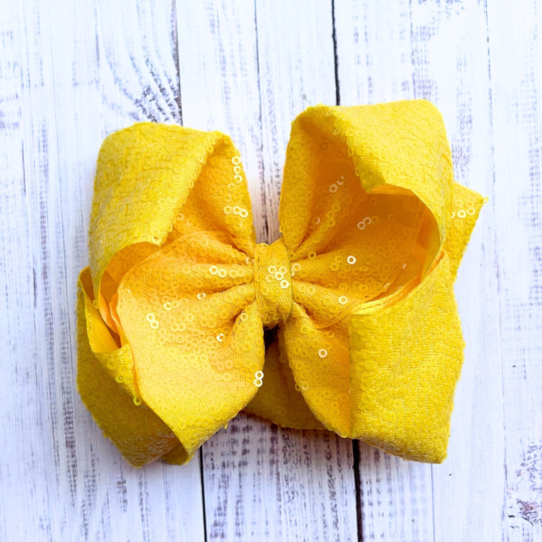 6.5" Double layer sequins hair bows.