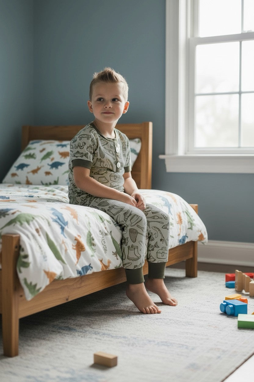Gone Fishing printed pajamas. BSPO0425-4-M-