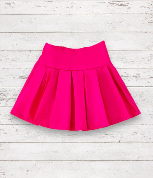 FUCHSIA PLEATED SKIRT W/STRETCHY BAND. DRG41503